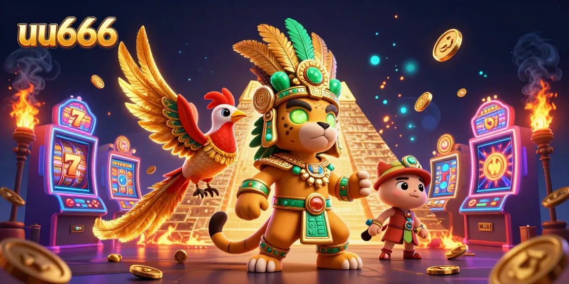 Win big at uu666 with colorful slot machines and vibrant game elements featuring ancient Mayan characters.