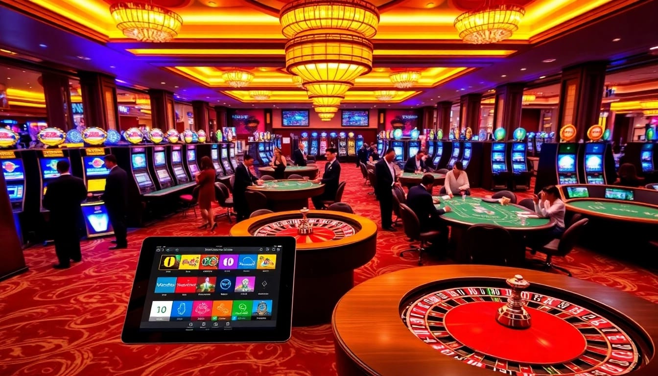 Experience the thrill of gambling at UU88 with vibrant casino visuals and engaging players.