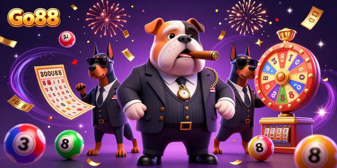 Experience the thrilling excitement of Go88 with vibrant gameplay elements and animated characters in a lively casino atmosphere.
