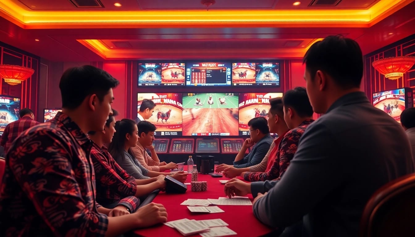 Live betting scene on đá gà thomo 67 showcasing excitement and immersive gambling experiences.