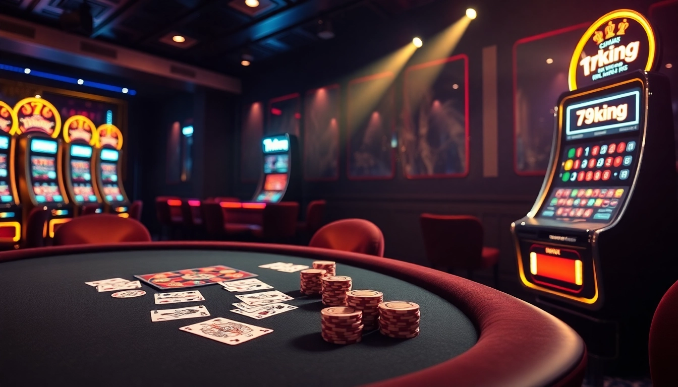 Experience the thrill of casino gaming at 79king with vibrant poker tables and roulette wheels.