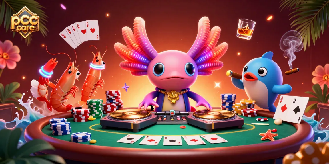 Experience thrilling casino gaming with vibrant characters at pccare, showcasing poker excitement.
