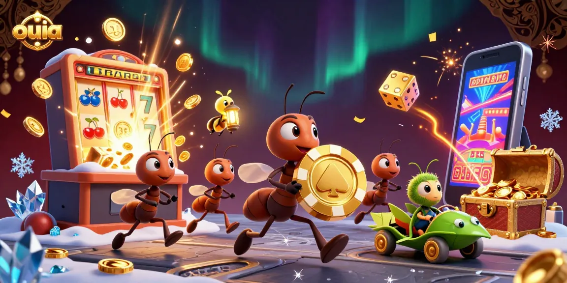Engage in thrilling action with ouia's 3D cartoon heist featuring ants and jackpot wins!